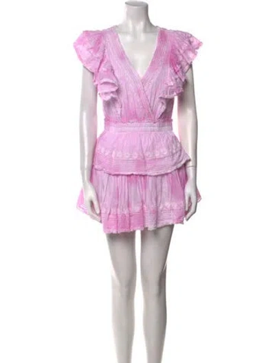 Pre-owned Loveshackfancy Tie-dye Print Mini Dress In Pink