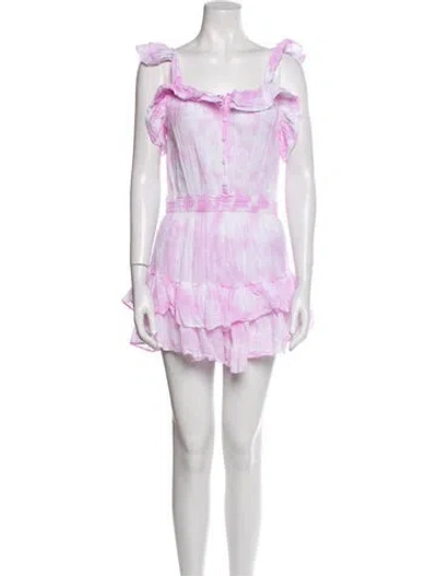 Pre-owned Loveshackfancy Tie-dye Print Mini Dress In Pink