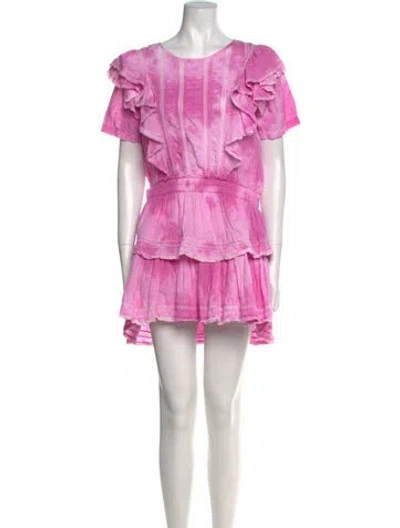 Pre-owned Loveshackfancy Tie-dye Print Mini Dress In Pink