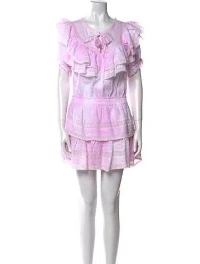 Pre-owned Loveshackfancy Tie-dye Print Mini Dress In Pink