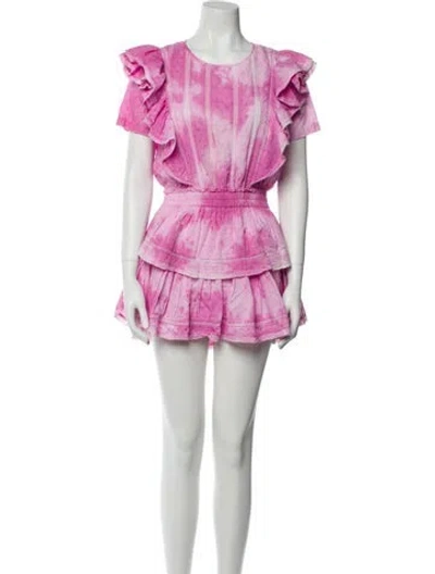 Pre-owned Loveshackfancy Tie-dye Print Mini Dress In Pink