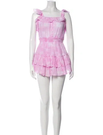 Pre-owned Loveshackfancy Tie-dye Print Mini Dress In Pink
