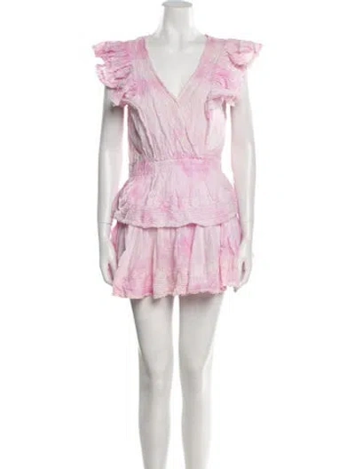 Pre-owned Loveshackfancy Tie-dye Print Mini Dress In Pink