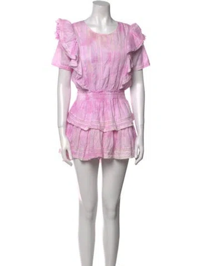 Pre-owned Loveshackfancy Tie-dye Print Mini Dress In Pink