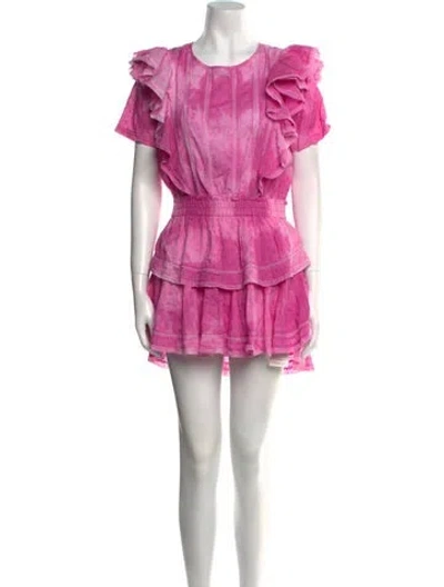 Pre-owned Loveshackfancy Tie-dye Print Mini Dress In Pink