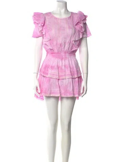 Pre-owned Loveshackfancy Tie-dye Print Mini Dress In Pink
