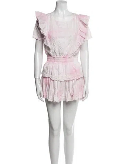 Pre-owned Loveshackfancy Tie-dye Print Mini Dress In Pink