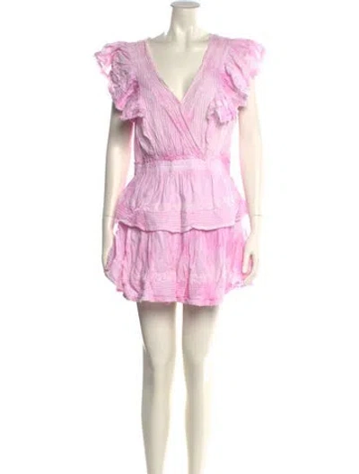 Pre-owned Loveshackfancy Tie-dye Print Mini Dress In Pink