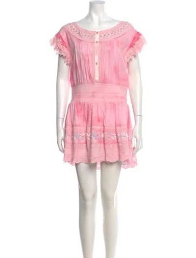 Pre-owned Loveshackfancy Tie-dye Print Mini Dress In Pink