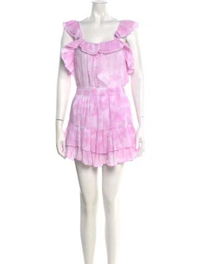 Pre-owned Loveshackfancy Tie-dye Print Mini Dress In Pink