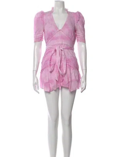 Pre-owned Loveshackfancy Tie-dye Print Mini Dress In Pink