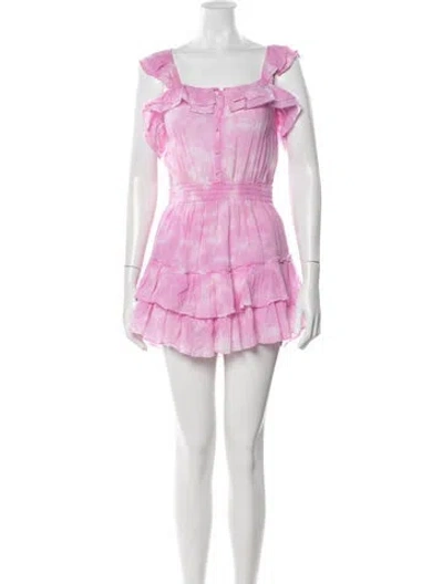 Pre-owned Loveshackfancy Tie-dye Print Mini Dress In Pink