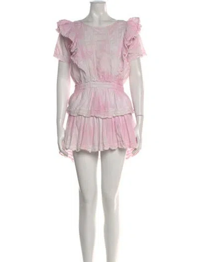 Pre-owned Loveshackfancy Tie-dye Print Mini Dress In Pink