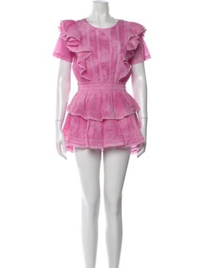 Pre-owned Loveshackfancy Tie-dye Print Mini Dress In Pink