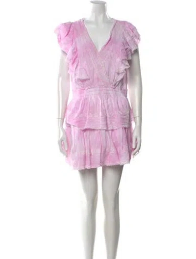 Pre-owned Loveshackfancy Tie-dye Print Mini Dress In Pink