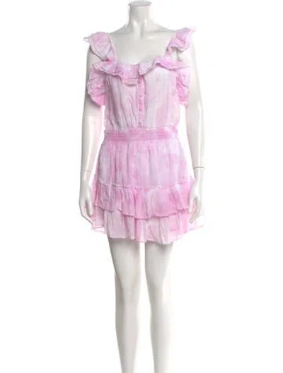 Pre-owned Loveshackfancy Tie-dye Print Mini Dress In Pink