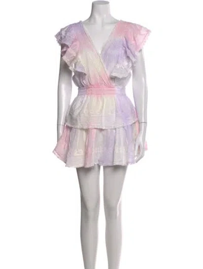 Pre-owned Loveshackfancy Tie-dye Print Mini Dress In Pink