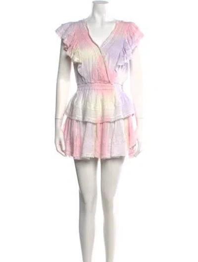 Pre-owned Loveshackfancy Tie-dye Print Mini Dress In Pink