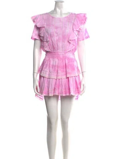 Pre-owned Loveshackfancy Tie-dye Print Mini Dress In Pink