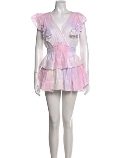 Pre-owned Loveshackfancy Tie-dye Print Mini Dress In Pink