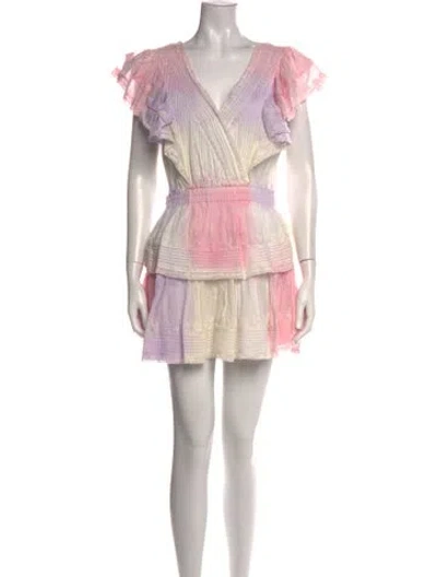 Pre-owned Loveshackfancy Tie-dye Print Mini Dress In Pink