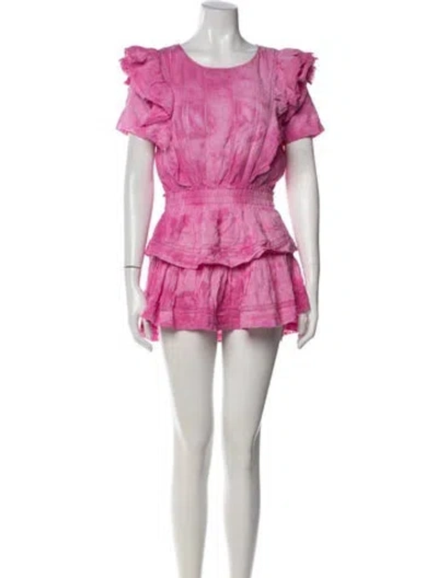 Pre-owned Loveshackfancy Tie-dye Print Mini Dress In Pink