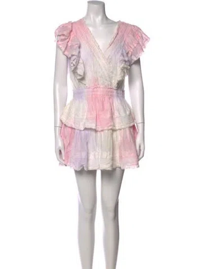 Pre-owned Loveshackfancy Tie-dye Print Mini Dress In Pink