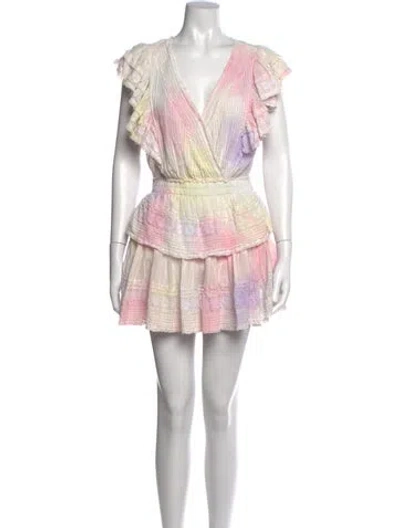 Pre-owned Loveshackfancy Tie-dye Print Mini Dress In Pink