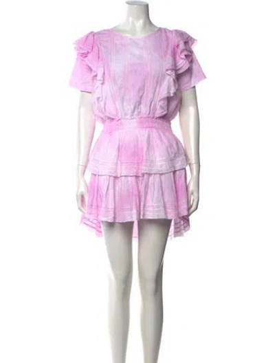 Pre-owned Loveshackfancy Tie-dye Print Mini Dress In Pink