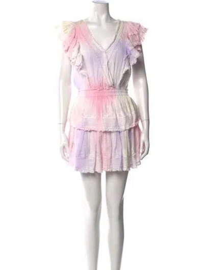 Pre-owned Loveshackfancy Tie-dye Print Mini Dress In Pink