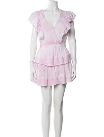 Pre-owned Loveshackfancy Tie-dye Print Mini Dress In Pink
