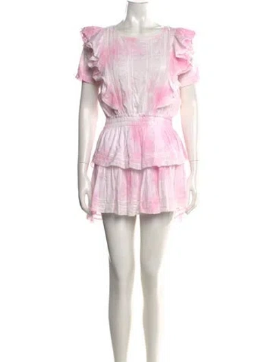 Pre-owned Loveshackfancy Tie-dye Print Mini Dress In Pink