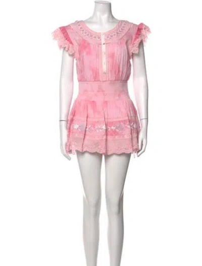 Pre-owned Loveshackfancy Tie-dye Print Mini Dress In Pink