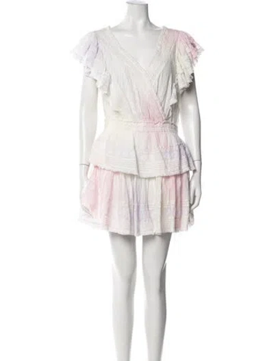 Pre-owned Loveshackfancy Tie-dye Print Mini Dress In Pink