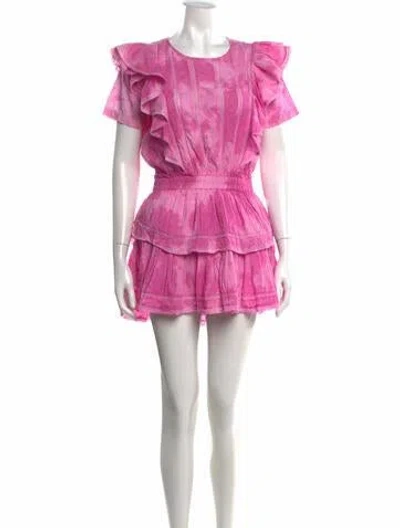Pre-owned Loveshackfancy Tie-dye Print Mini Dress In Pink