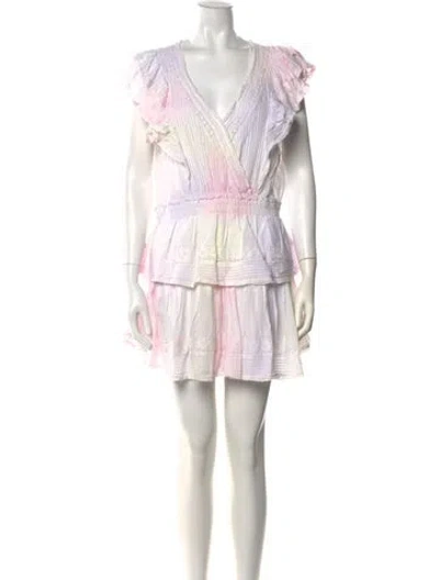Pre-owned Loveshackfancy Tie-dye Print Mini Dress In Pink