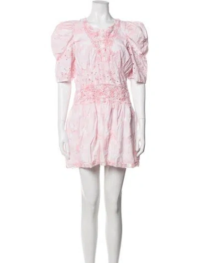 Pre-owned Loveshackfancy Tie-dye Print Mini Dress In Pink