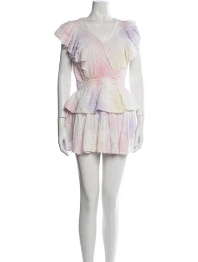 Pre-owned Loveshackfancy Tie-dye Print Mini Dress In Pink