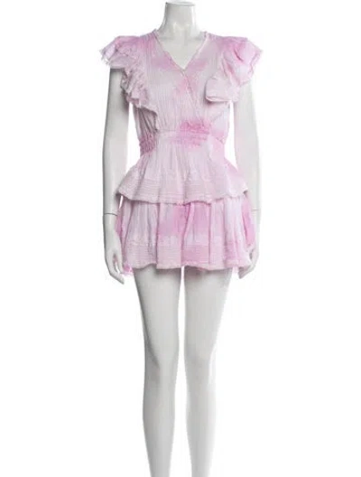 Pre-owned Loveshackfancy Tie-dye Print Mini Dress In Pink