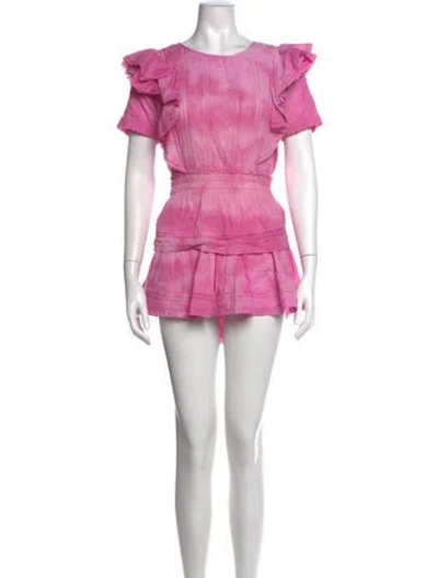 Pre-owned Loveshackfancy Tie-dye Print Mini Dress In Pink