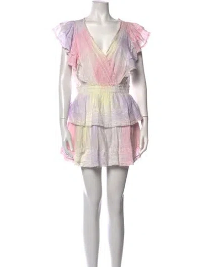 Pre-owned Loveshackfancy Tie-dye Print Mini Dress In Pink