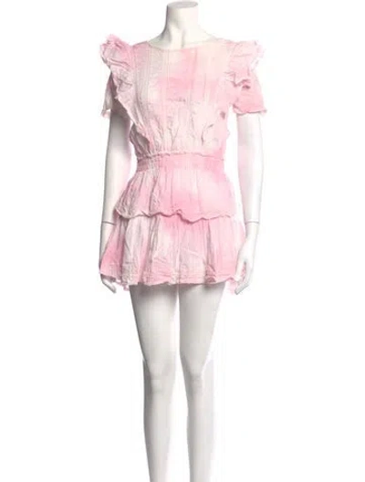 Pre-owned Loveshackfancy Tie-dye Print Mini Dress In Pink