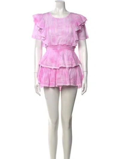 Pre-owned Loveshackfancy Tie-dye Print Mini Dress In Pink