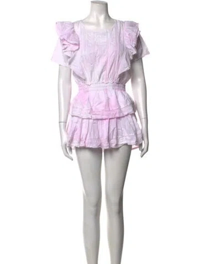 Pre-owned Loveshackfancy Tie-dye Print Mini Dress In Pink