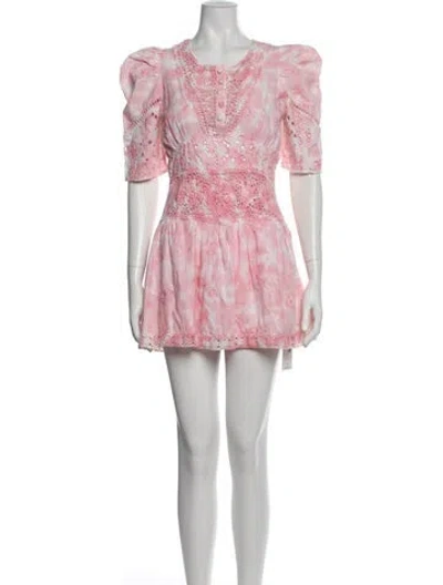 Pre-owned Loveshackfancy Tie-dye Print Mini Dress In Pink