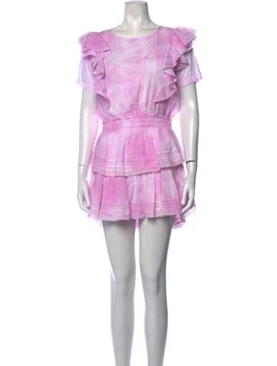 Pre-owned Loveshackfancy Tie-dye Print Mini Dress In Pink