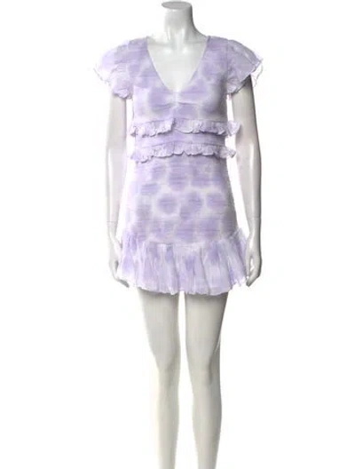 Pre-owned Loveshackfancy Tie-dye Print Mini Dress In Purple