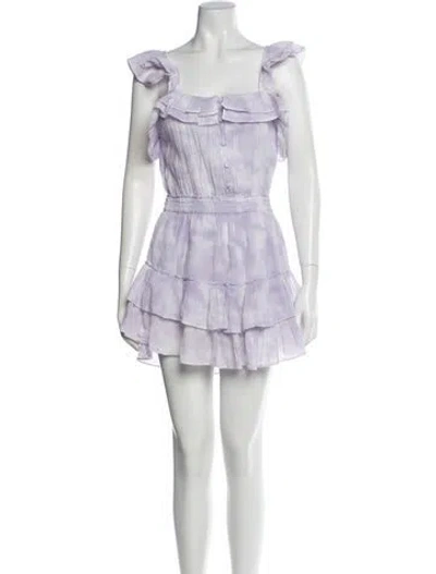 Pre-owned Loveshackfancy Tie-dye Print Mini Dress In Purple