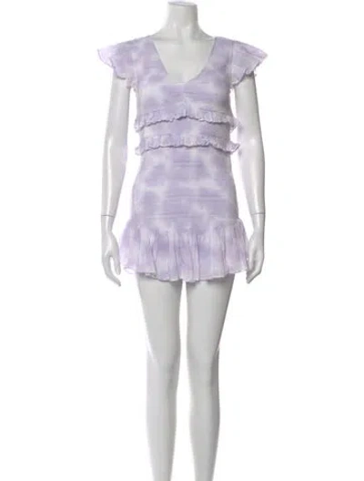 Pre-owned Loveshackfancy Tie-dye Print Mini Dress In Purple
