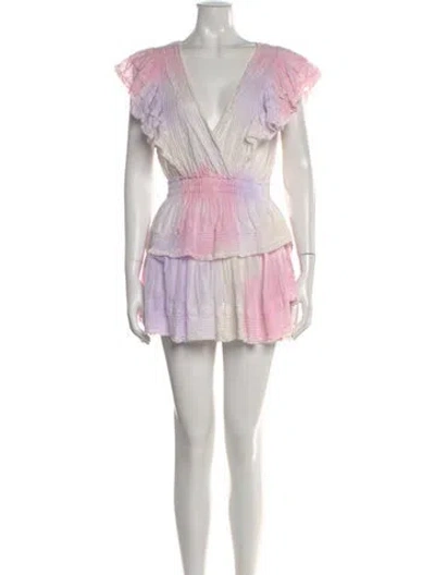Pre-owned Loveshackfancy Tie-dye Print Mini Dress In Purple